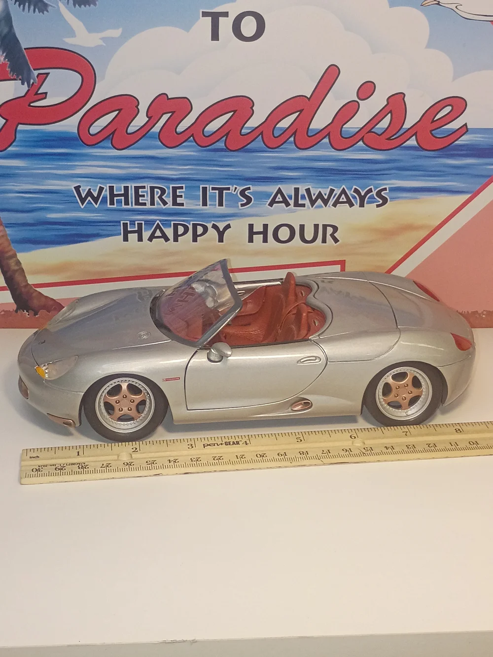 Porsche Boxster Silver Maisto 1.18 Scale Model Car Diecast
